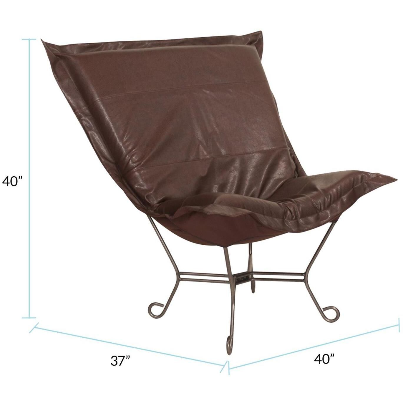 Puff Titanium Frame with Avanti Pecan Scroll Chair with Cover